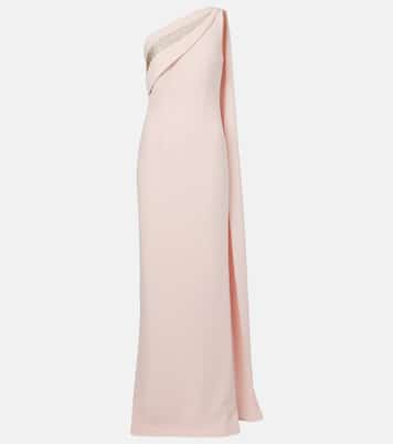 Embellished one-shoulder cady gown | Roland Mouret