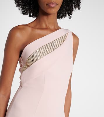 Embellished one-shoulder cady gown | Roland Mouret
