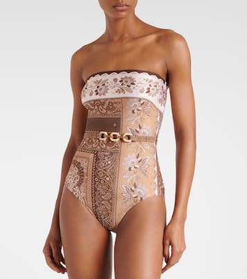 Lucky embellished printed swimsuit | Zimmermann