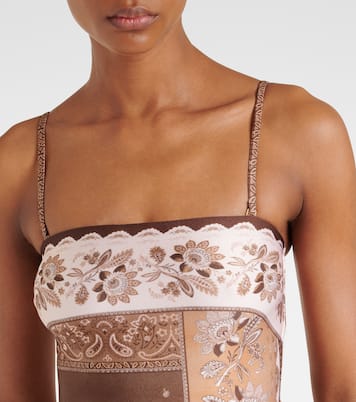 Lucky embellished printed swimsuit | Zimmermann