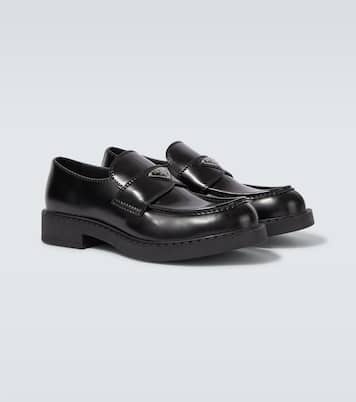 Chocolate leather loafers | Prada