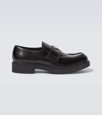 Chocolate leather loafers | Prada