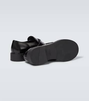 Chocolate leather loafers | Prada
