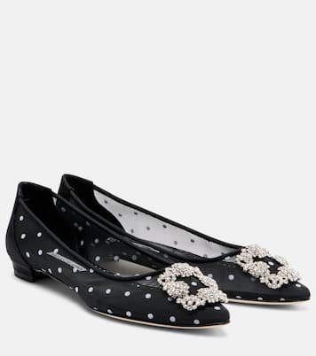 Hangisi embellished mesh ballet flats | Manolo Blahnik