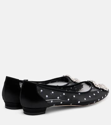 Hangisi embellished mesh ballet flats | Manolo Blahnik