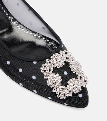 Hangisi embellished mesh ballet flats | Manolo Blahnik