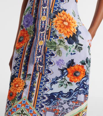 Robe longue Jardim Party en lin et soie | Camilla