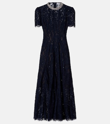 Verziertes Midikleid aus Spitze | Self-Portrait