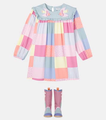 Patchwork twill dress | Stella McCartney Kids