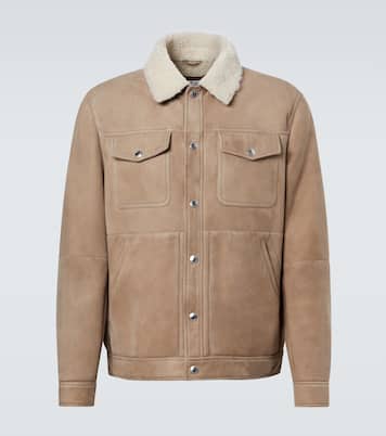 Jacke aus Veloursleder mit Shearling | Brunello Cucinelli