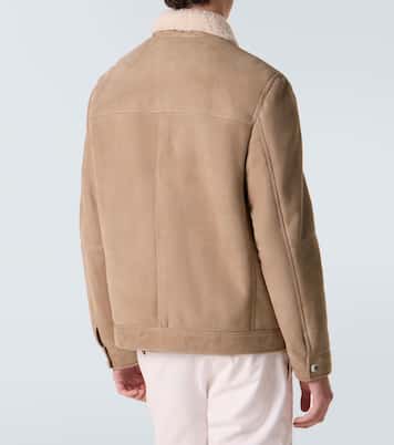 Jacke aus Veloursleder mit Shearling | Brunello Cucinelli