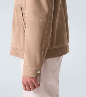 Jacke aus Veloursleder mit Shearling | Brunello Cucinelli