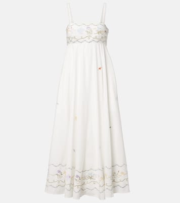 Giulia embroidered cotton maxi dress | Alémais