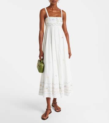 Giulia embroidered cotton maxi dress | Alémais