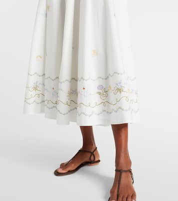 Giulia embroidered cotton maxi dress | Alémais