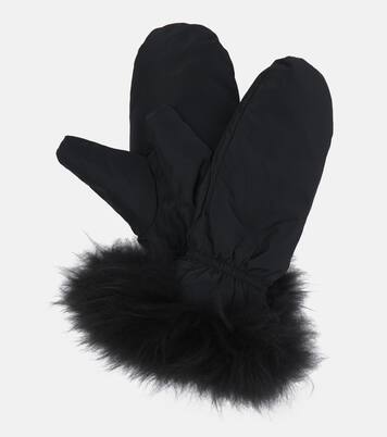 Wool-trimmed down gloves | Yves Salomon