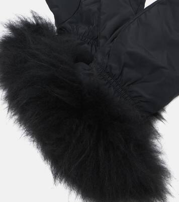 Wool-trimmed down gloves | Yves Salomon