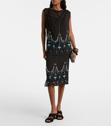 Besticktes Top aus Jersey | Xu Zhi