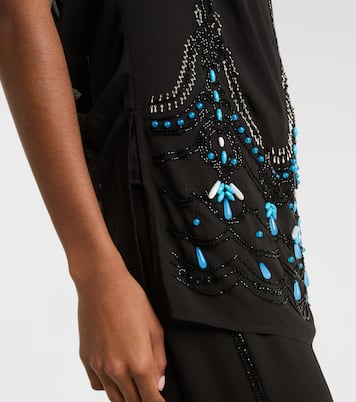 Besticktes Top aus Jersey | Xu Zhi