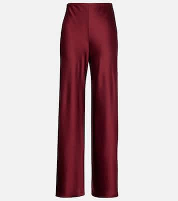 Barb high-rise satin straight pants | Leset