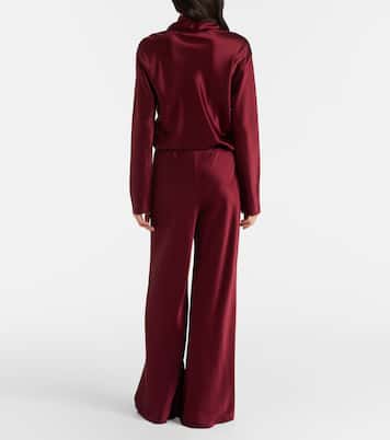 Barb high-rise satin straight pants | Leset