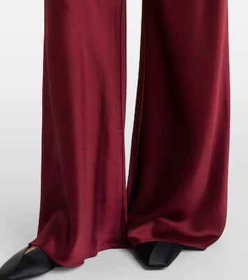 Barb high-rise satin straight pants | Leset