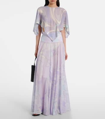 Crop top asimétrico Orchidee en mezcla de lana | Pucci