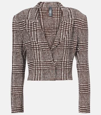 Houndstooth cropped blazer | Norma Kamali