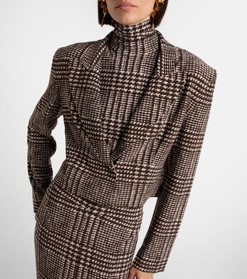 Houndstooth cropped blazer | Norma Kamali