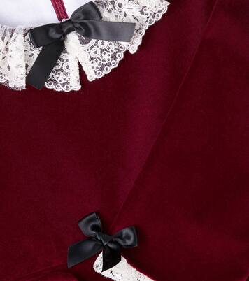 Kleid Eva aus Baumwollsamt mit Spitze | La Coqueta