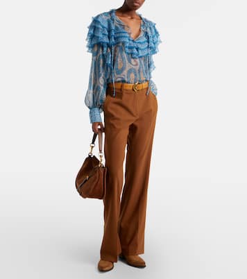 Paisley ruffled silk blouse | Etro