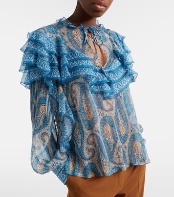 Paisley ruffled silk blouse | Etro