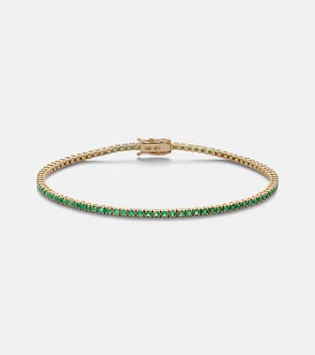 Tennis 14kt gold (585/1000) bracelet with emerald | Stone and Strand