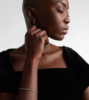 Tennis 14kt gold (585/1000) bracelet with emerald | Stone and Strand