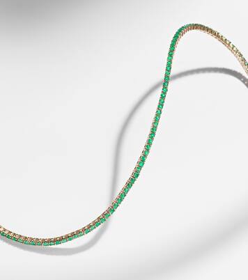 Tennis 14kt gold (585/1000) bracelet with emerald | Stone and Strand