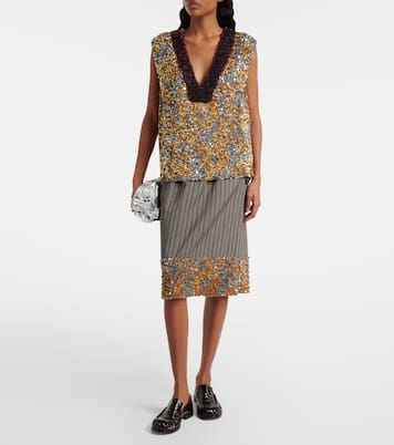 Clutch aus Metallic-Leder | Dries Van Noten