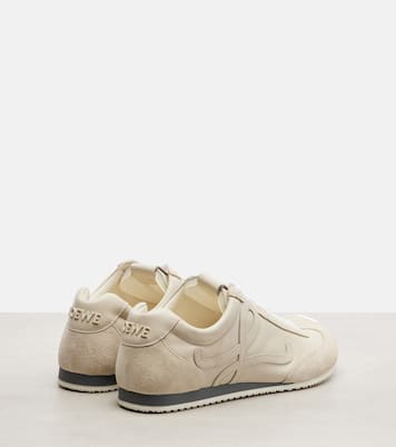 Ballet Runner 2.0 suede-trimmed leather sneakers | Loewe
