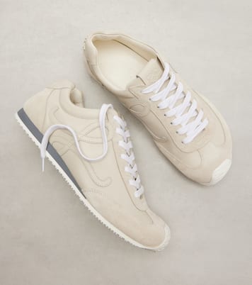 Ballet Runner 2.0 suede-trimmed leather sneakers | Loewe
