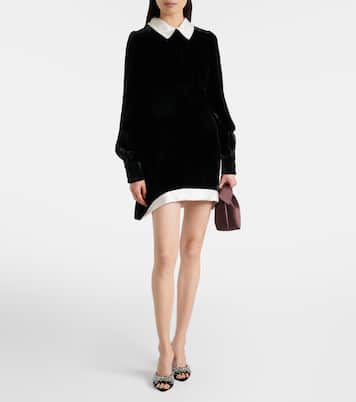 Mules Bisous 85 in raso con cristalli | Aquazzura