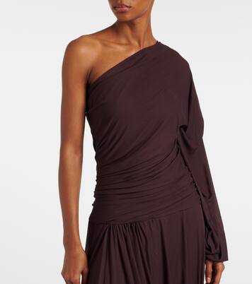 Gabri draped one-shoulder jersey midi dress | Proenza Schouler