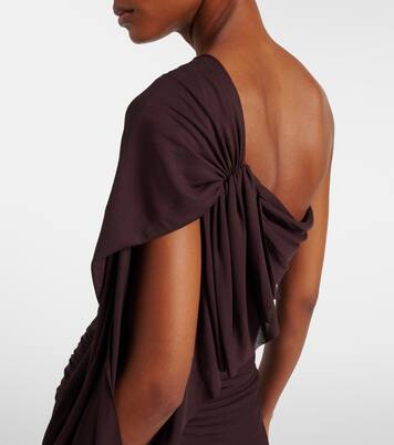 Gabri draped one-shoulder jersey midi dress | Proenza Schouler