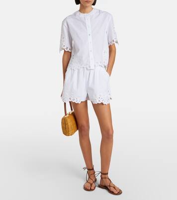 Vivaldi刺绣棉质短裤 | Veronica Beard