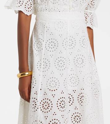 The Deco broderie anglaise cotton midi skirt | Frame