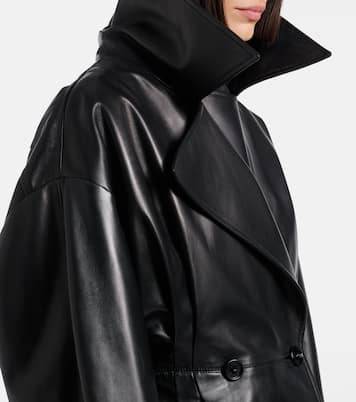Double-breasted leather jacket | Balenciaga