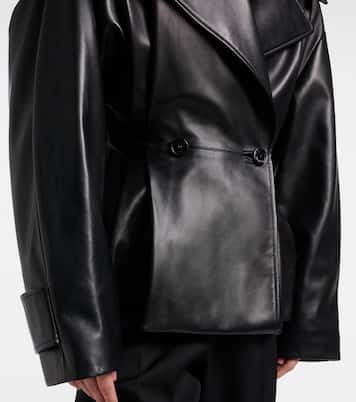 Double-breasted leather jacket | Balenciaga