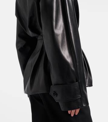 Double-breasted leather jacket | Balenciaga
