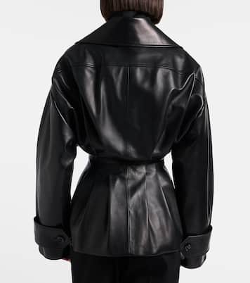 Double-breasted leather jacket | Balenciaga