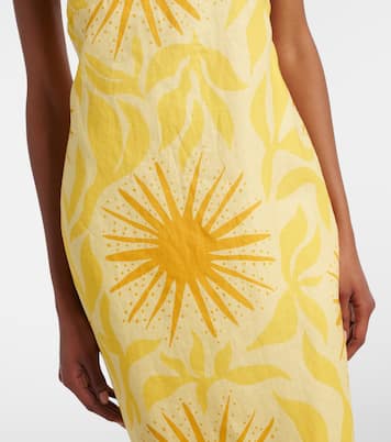 Robe midi Orly en lin imprimée | Cala de la Cruz