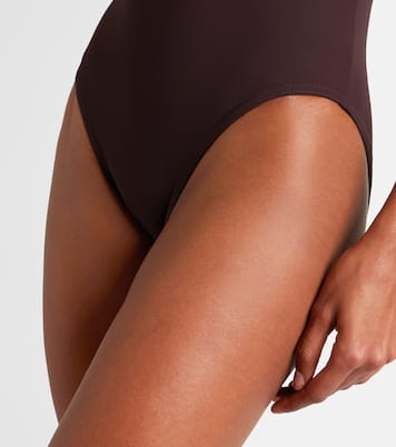 Tess one-shoulder floral-appliqué swimsuit | Karla Colletto