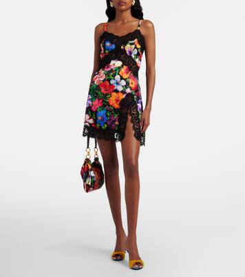 Minikleid aus einem Seidengemisch mit Spitze | Dolce&Gabbana
